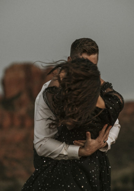 Sarah Hall Photography, Couples Photo's, Colorado Photographer, Sedona Arizona Engagement Photographer, Travel Photographer, Phoenix Arizona Photographer, Adventure Photographer, Cathedral Rock Sedona Arizona, Sedona Photoshoot, Engagement, what to wear for couples pictures, dreamy black star dress dessert photoshoot, red rock, true love, creative couples pictures, candid photos, Grand Junction Photographer, Destination Photographer 