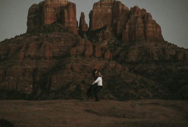 Sarah Hall Photography, Couples Photo's, Colorado Photographer, Sedona Arizona Engagement Photographer, Travel Photographer, Phoenix Arizona Photographer, Adventure Photographer, Cathedral Rock Sedona Arizona, Sedona Photoshoot, Engagement, what to wear for couples pictures, dreamy black star dress dessert photoshoot, red rock, true love, creative couples pictures, candid photos, Grand Junction Photographer, Destination Photographer 