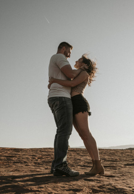 Sedona Arizona Photoshoot Sarah Hall Photography, Couples Photo's, Colorado Photographer, Sedona Arizona Engagement Photographer, Travel Photographer, Phoenix Arizona Photographer, Adventure Photographer, Cathedral Rock Sedona Arizona, Sedona Photoshoot, Engagement, what to wear for couples pictures, dreamy black star dress dessert photoshoot, red rock, true love, creative couples pictures, candid photos, Grand Junction Photographer, Destination Photographer