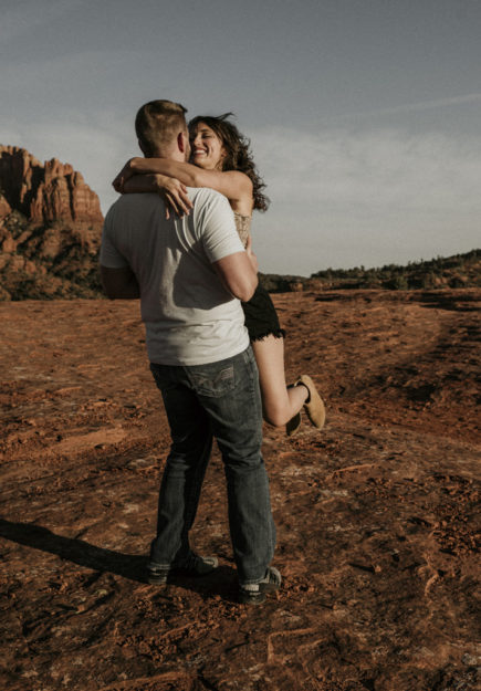 Sarah Hall Photography, Couples Photo's, Colorado Photographer, Sedona Arizona Engagement Photographer, Travel Photographer, Phoenix Arizona Photographer, Adventure Photographer, Cathedral Rock Sedona Arizona, Sedona Photoshoot, Engagement, what to wear for couples pictures, dreamy black star dress dessert photoshoot, red rock, true love, creative couples pictures, candid photos, Grand Junction Photographer, Destination Photographer