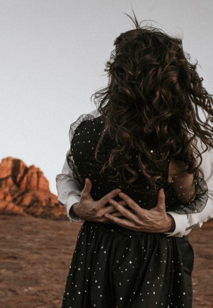 Sarah Hall Photography, Couples Photo's, Colorado Photographer, Sedona Arizona Engagement Photographer, Travel Photographer, Phoenix Arizona Photographer, Adventure Photographer, Cathedral Rock Sedona Arizona, Sedona Photoshoot, Engagement, what to wear for couples pictures, dreamy black star dress dessert photoshoot, red rock, true love, creative couples pictures, candid photos, Grand Junction Photographer, Destination Photographer 