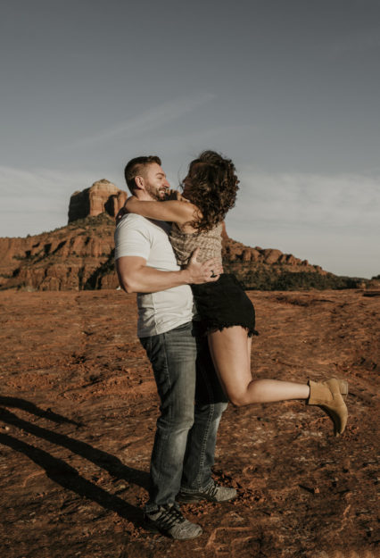 Sarah Hall Photography, Couples Photo's, Colorado Photographer, Sedona Arizona Engagement Photographer, Travel Photographer, Phoenix Arizona Photographer, Adventure Photographer, Cathedral Rock Sedona Arizona, Sedona Photoshoot, Engagement, what to wear for couples pictures, dreamy black star dress dessert photoshoot, red rock, true love, creative couples pictures, candid photos, Grand Junction Photographer, Destination Photographer