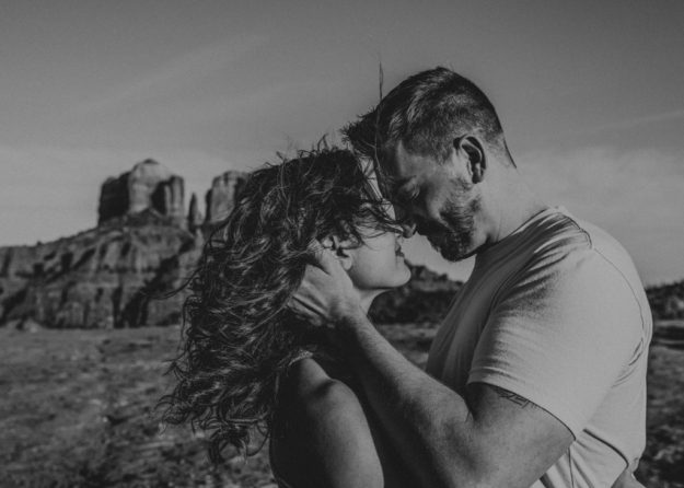 Sarah Hall Photography, Couples Photo's, Colorado Photographer, Sedona Arizona Engagement Photographer, Travel Photographer, Phoenix Arizona Photographer, Adventure Photographer, Cathedral Rock Sedona Arizona, Sedona Photoshoot, Engagement, what to wear for couples pictures, dreamy black star dress dessert photoshoot, red rock, true love, creative couples pictures, candid photos, Grand Junction Photographer, Destination Photographer