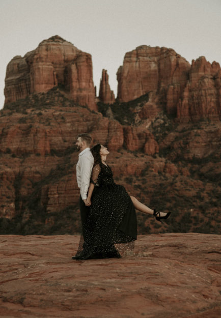 Sarah Hall Photography, Couples Photo's, Colorado Photographer, Sedona Arizona Engagement Photographer, Travel Photographer, Phoenix Arizona Photographer, Adventure Photographer, Cathedral Rock Sedona Arizona, Sedona Photoshoot, Engagement, what to wear for couples pictures, dreamy black star dress dessert photoshoot, red rock, true love, creative couples pictures, candid photos, Grand Junction Photographer, Destination Photographer 