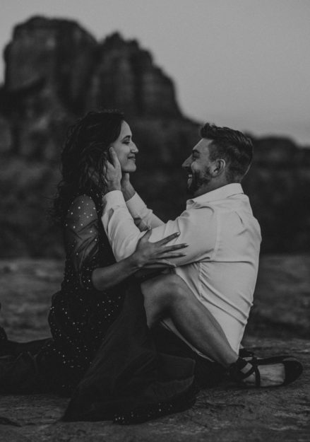 Sarah Hall Photography, Couples Photo's, Colorado Photographer, Sedona Arizona Engagement Photographer, Travel Photographer, Phoenix Arizona Photographer, Adventure Photographer, Cathedral Rock Sedona Arizona, Sedona Photoshoot, Engagement, what to wear for couples pictures, dreamy black star dress dessert photoshoot, red rock, true love, creative couples pictures, candid photos, Grand Junction Photographer, Destination Photographer 