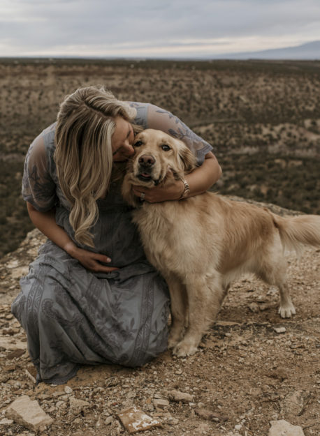 Sarah Hall Photography, Maternity Photos, Colorado Photographer, Montrose Colorado Portrait Photographer, Western Colorado, Colorado Desert, expecting a baby, maternity with a dog