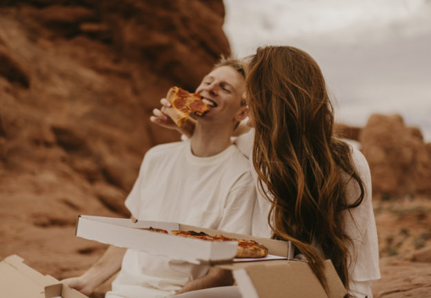 Sarah Hall Photography_Montrose Colorado Photographer_Moab Utah Photographer_Moab Engagement pics_Arches Photoshoot_Destination Engagement Photos, Destination Photographer, Moab Arches, Pizza Photoshoot